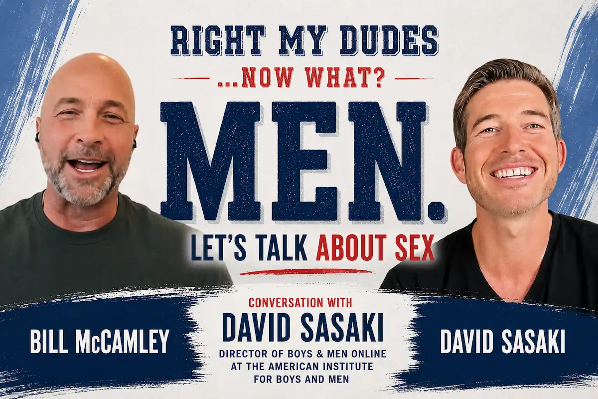 YouTube thumbnail for Men. Let’s Talk About Sex conversation with David Sasaki