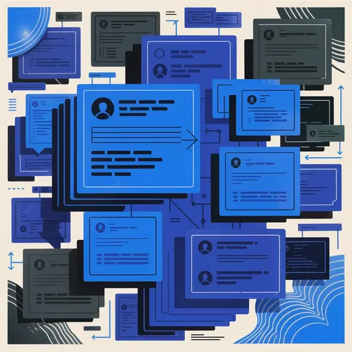 Editorial illustration representing public posts, community updates, and familiar social conversation