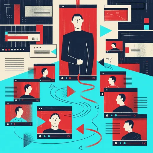 Editorial illustration representing short-form video conversations connected to the book