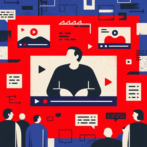 Editorial illustration representing talks, interviews, and longer video conversations
